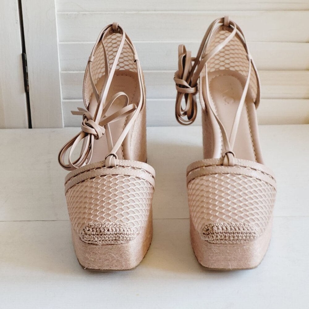 $59 NWT INC Lace Up Wedge